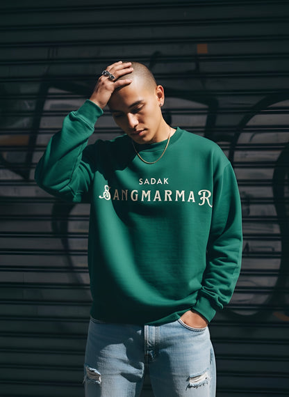 LUVAAN “SANGMARMAR / Emerald Artefact”  Unisex Oversized Sweatshirt