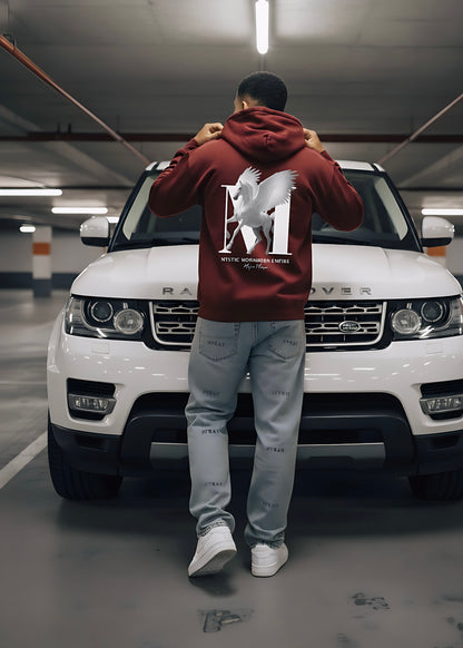 “Mafia Maison” – Maroon Unisex Oversized Premium Hoodie