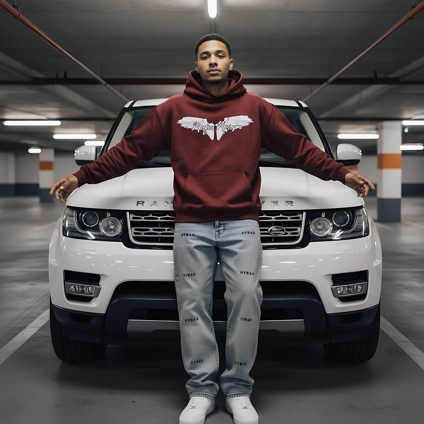 “Mafia Maison” – Maroon Unisex Oversized Premium Hoodie