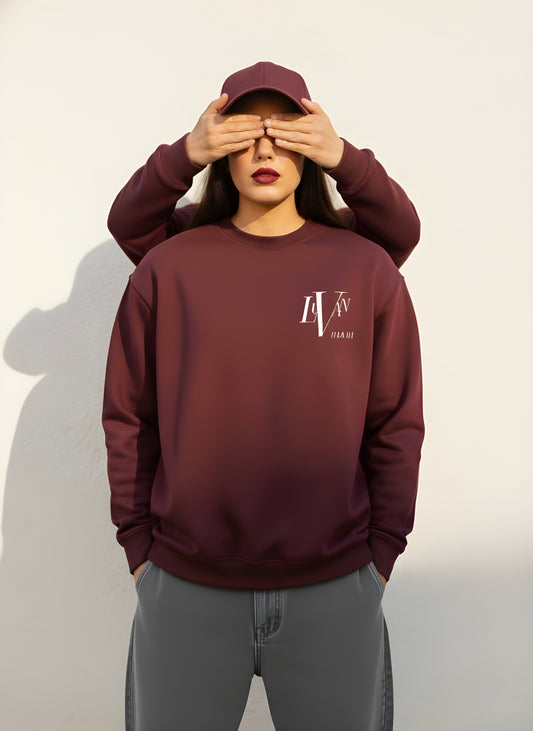 Midnight Maroon Luxe Unisex oversized Sweatshirt