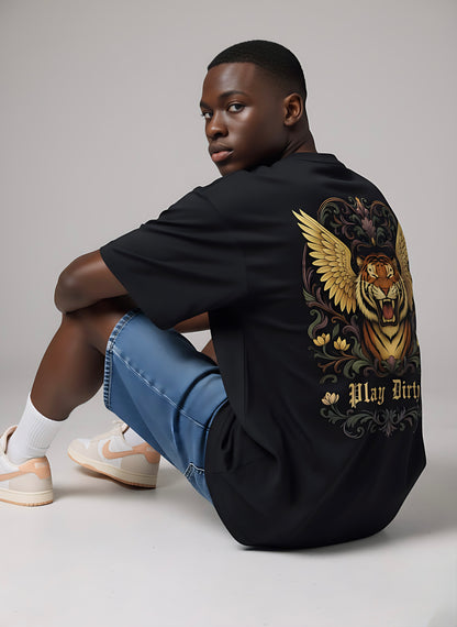 'Play Dirty' Winged Tiger
Premium Unisex Terry Oversized Tee
