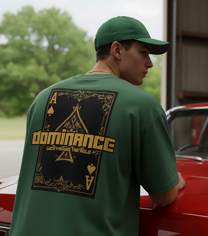 "Dominance" Premium Unisex Terry Oversized Tee. Ace of Spades Graphic