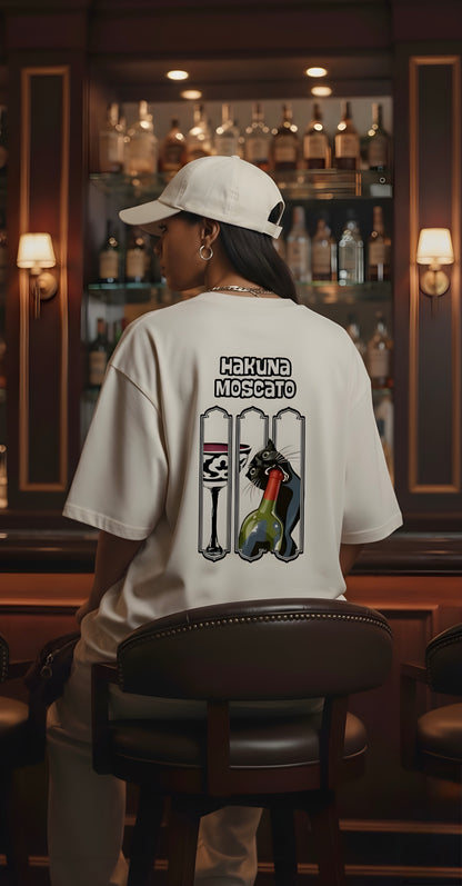 "Hakuna Moscato" Premium Unisex Terry Oversized Tee - Wine O'Clock Streetwear