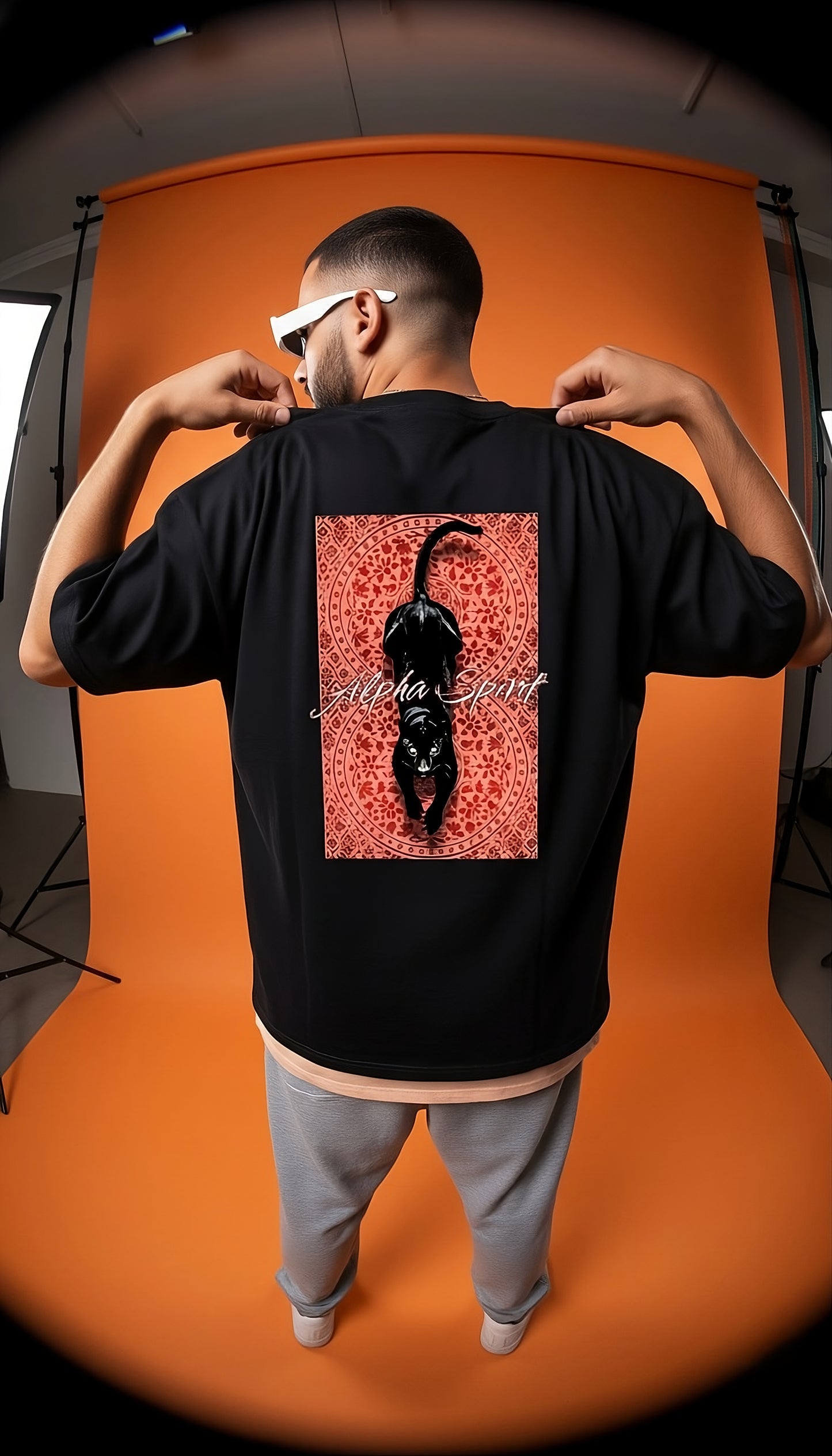 "Alpha Spirit" Premium Unisex Terry Oversized Tee Black Panther Graphic