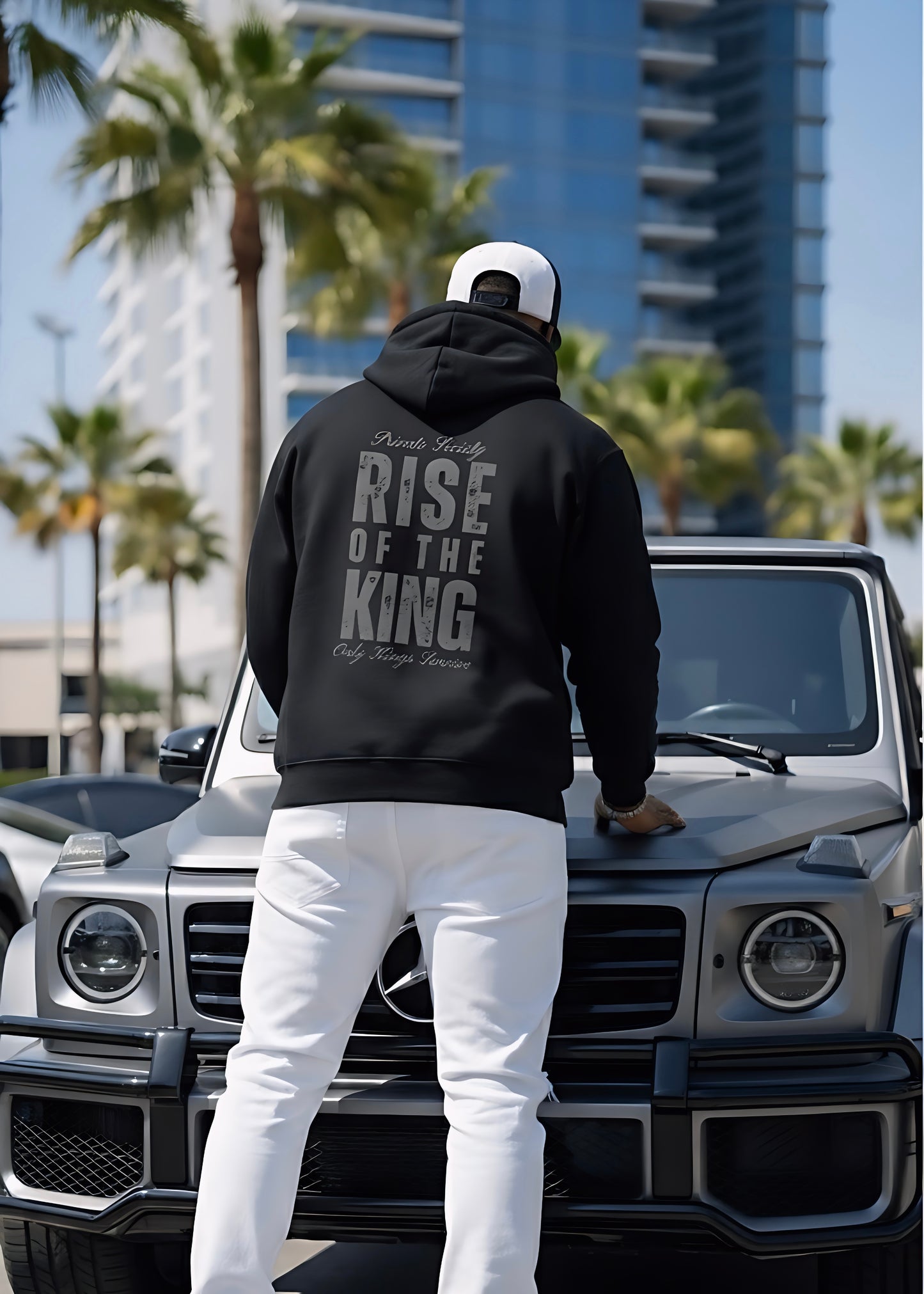 “Rise of the King” Unisex Oversized Premium Hoodie – Black