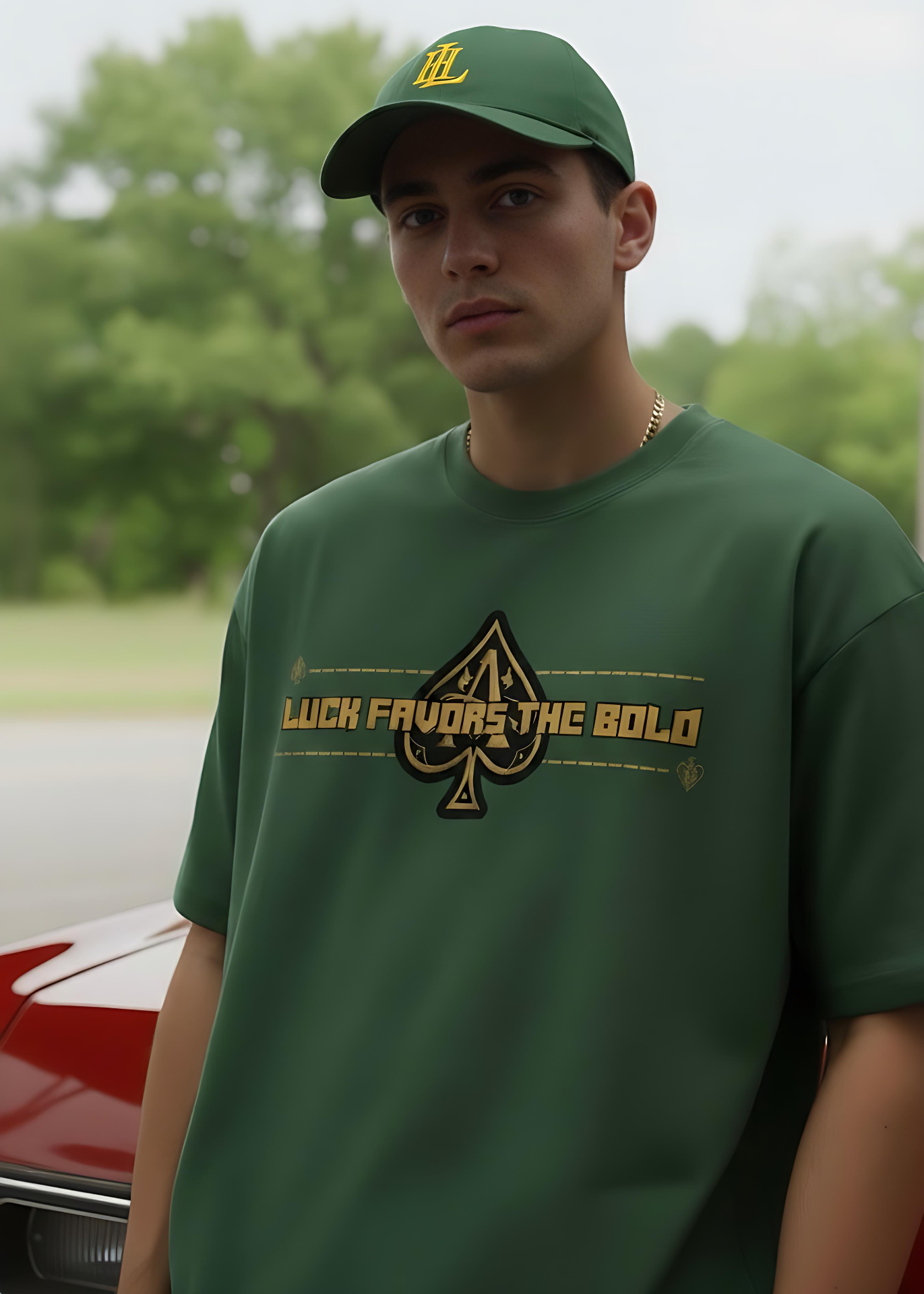 "Dominance" Premium Unisex Terry Oversized Tee. Ace of Spades Graphic