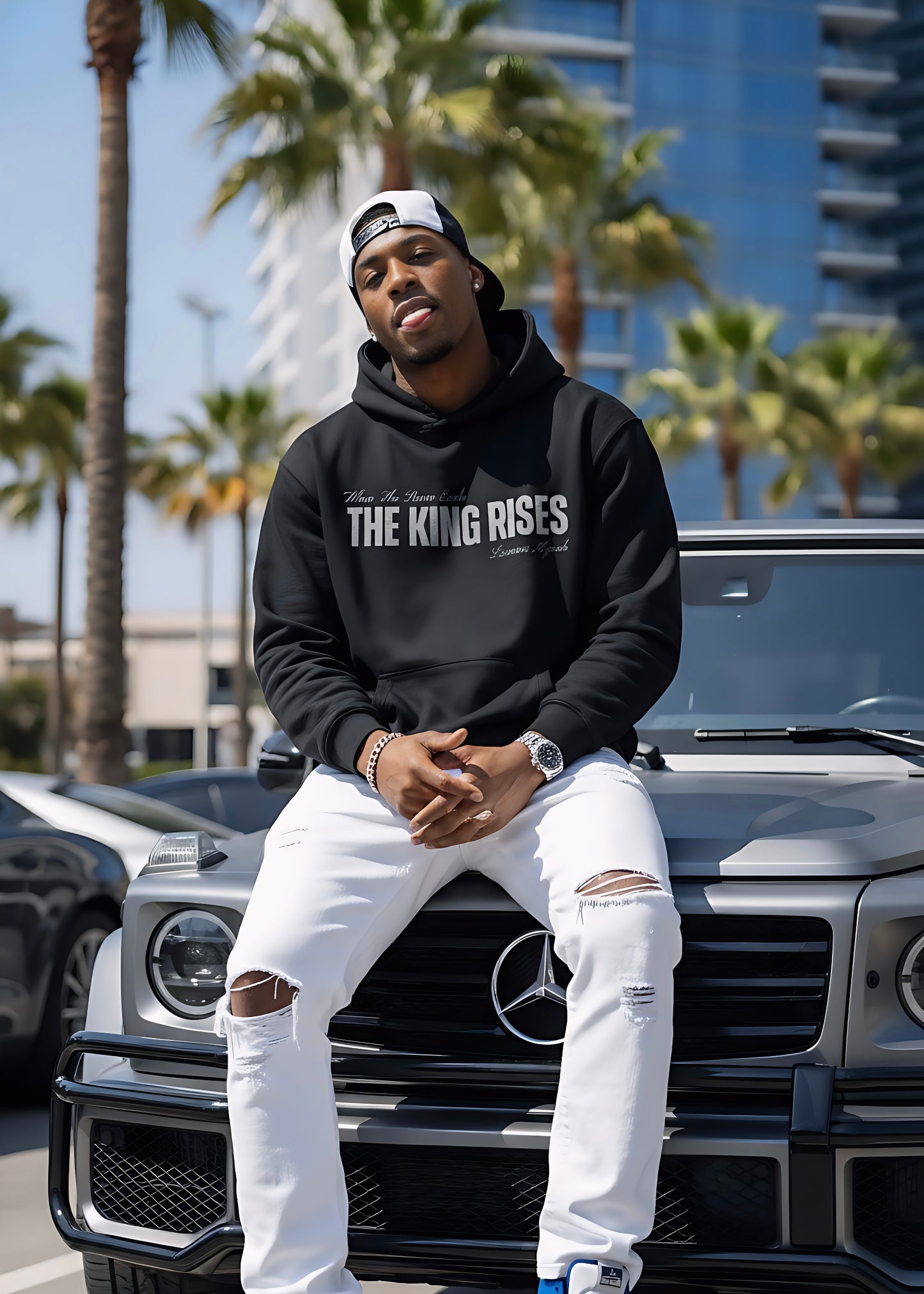 “Rise of the King” Unisex Oversized Premium Hoodie – Black